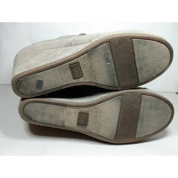 TOMS Kala Women's 3" Wedge Heel Lace Up Bootie Size 10 Taupe Desert - Picture 6 of 9